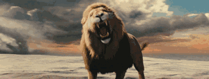 Gif animé lion rugit